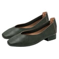 thumbnail image 7 of Viluyesy Womens Loafers Square Toe Faux Leather Slip On Arch Support Casual Work Cushioned Low Block Heel Shoes Army Green Size US8.5, 7 of 7