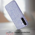thumbnail image 3 of XPM for Samsung Galaxy A17 5G Phone Case, Crystal Sparkle Diamond Glass Full Mini Glitter Bling Frame TPU Hybrid Protective Cover for Galaxy A17 (Purple), 3 of 8