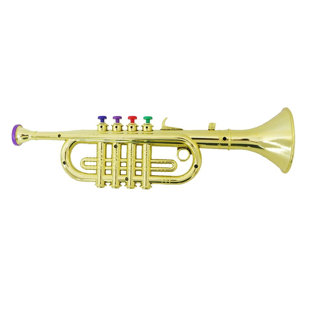 LeeQinersw 2 Pieces Children's Plastic Trumpet with 3 Valves, 34cm for Playing 3