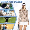 thumbnail image 6 of Uorisanigo Highland Cow Flower Athletic Polo Workout Tops for Women Stylish Long Sleeve Hiking Running Workout Tops Zip Up Collar Daily Wear for Women Size XS, 6 of 7