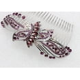 thumbnail image 5 of Faship Gorgeous Purple Rhinestone Crystal Huge Big Floral Hair Comb, 5 of 6