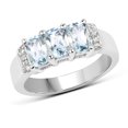 thumbnail image 1 of 1.84 Carat Genuine Blue Topaz and White Topaz .925 Sterling Silver Ring QJ Model, 1 of 3