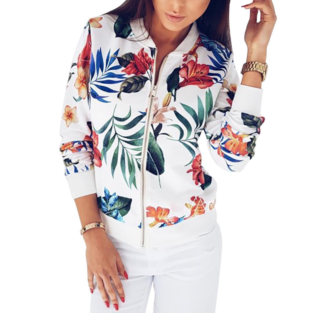 Simplee Womens Casual Floral Embroidery Reversible Satin Bomber Jacket