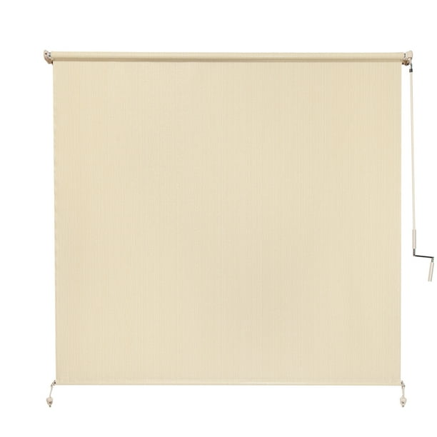 Coolaroo 72" x 74.75" Crank Operated Beige Roller Sun Shade
