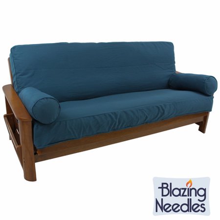 Futon Bolster Pillow - Blazing Needles Premium Box Cushion Futon Slipcover Set