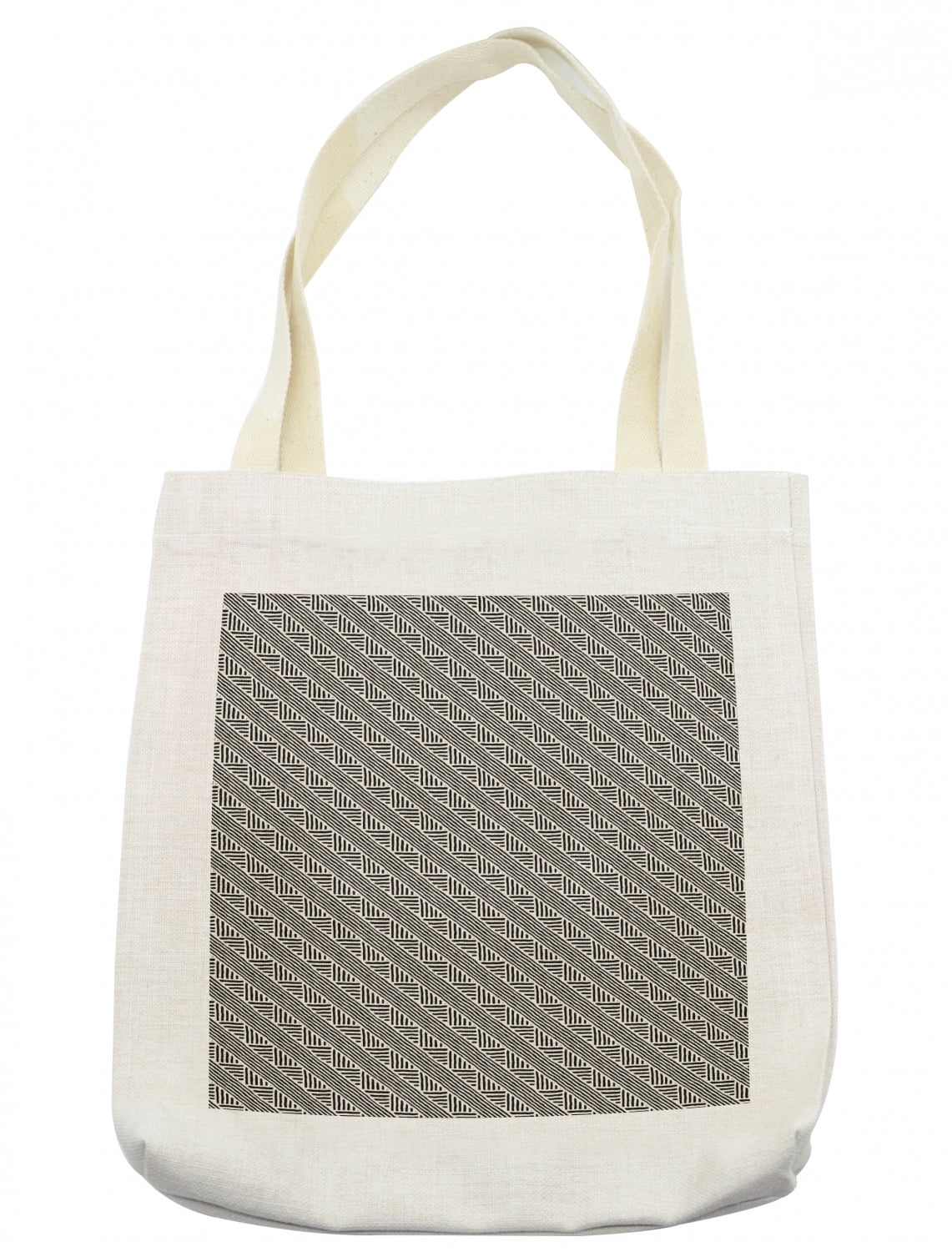 Doodle Tote Bag, Geometric Hand Drawn Pattern with Diagonal Lines and ...