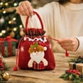 thumbnail image 6 of Festive Gift Bags Reusable Drawstring Gift Sacks with Handle Santa Holiday Xmas Party Favor Wrapping Bags for Candy Cookies Small Toys Stocking Stuffers, Set of 1, Cloth, 6 of 7