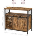 thumbnail image 5 of VASAGLE Aparador, Armario de Cocina, Armario de Almaceenamiento, 33 x 100 x 80 cm, con 2 Puertas Correderas, Estantes Ajustables, Estilo Rústico, para Salón, Marrón Rústico y Negro, 5 of 5