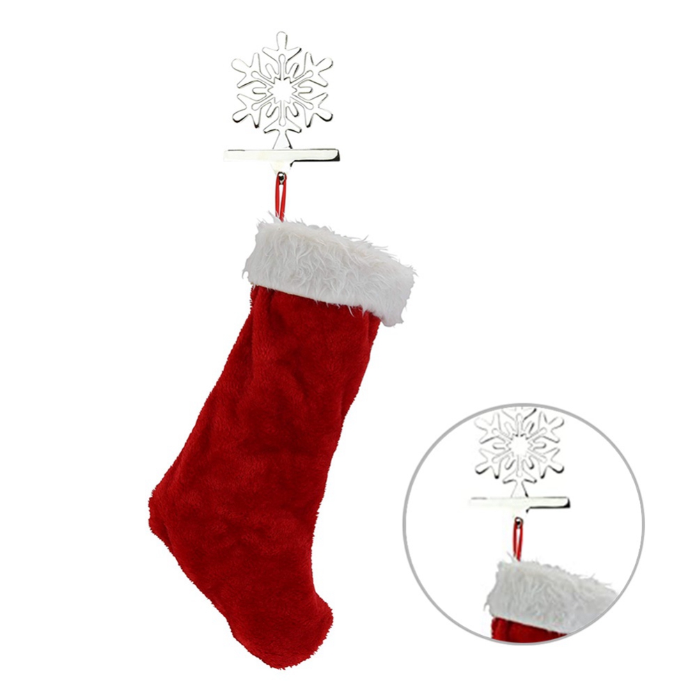 Christmas Stocking Holders for Mantle, Sliver Weighted Stocking Holders