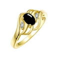 thumbnail image 5 of RYLOS Rings for Women 14K Gold Plated Silver Ring Classic Style Birthstone Ring 6X4MM Gemstone &  Diamonds Cabochon Onyx Jewelry for Women Size 7, 5 of 7