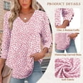 thumbnail image 3 of SWQZVT 3/4 Sleeve Womens Tops Dressy Casual Blouses V Neck Work Shirts Trendy Summer Tops Loose Tunic Tops Blouses, 3 of 6
