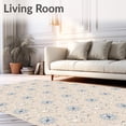 thumbnail image 2 of ODIKA 5'x7' Machine Washable Non-Slip Area Rug, Nordic Snowburst with Accents and Whimsical Swirl Motifs High Traffic Rug with Pad, Beige, 639874, 2 of 8