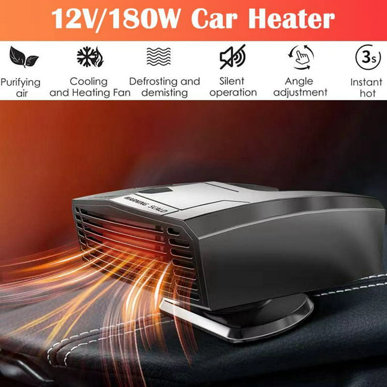 Lieonvis Car Heater 180W/12V 200W/24V Car Defogger Heater Fan Portable Car  Defroster w/ 2 in 1 Cooling & Heating Car Windshield Defogger Handheld Auto  Windscreen Defroster Auto Anti-Fog Heater 