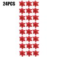thumbnail image 2 of Dalrosia Poinsettia Flower Artificial Poinsettia Christmas Decoration Glitter Poinsettias Christmas Ornaments Christmas Tree Flower Decor with Clips DIY Xmas Wreath Holiday Home Party Decor, 2 of 8