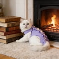 thumbnail image 4 of Cat Recovery Suit for After Surgery, Breathable E-Collar Alternative for Cats, Anti-Licking Spay Neuter Recovery Shirt for Cats Kittens, Purple, 4 of 7