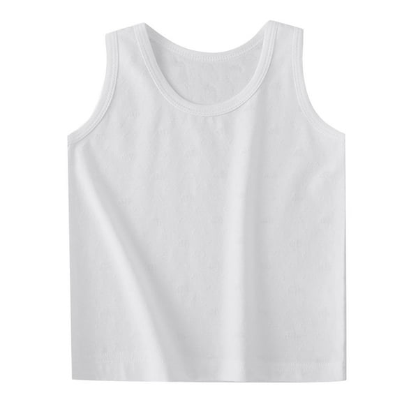 Plebaso Tank Tops for Boys Girls Sleeveless Soft Cotton Shirts Kids Comfortable Undershirts Loungewear