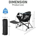 thumbnail image 6 of Ainfox Foldable, Portable Rocking Camping Chairs with Footrest, Cup Holder, Pillow, Black, 6 of 11