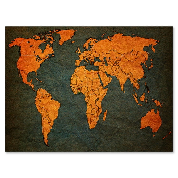 Designart ' Ancient World Map of Africa ' Vintage Canvas Wall Art Print