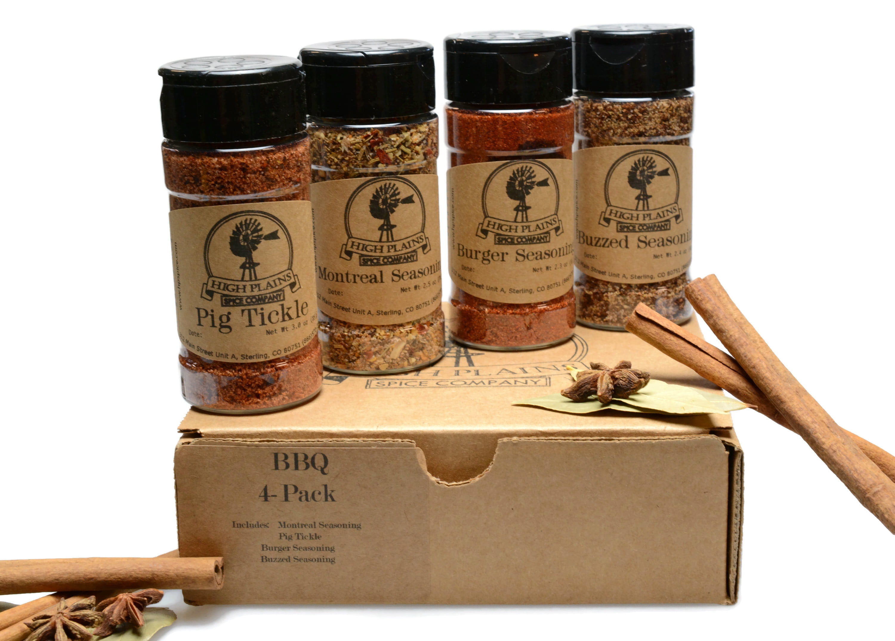 BBQ 4Pack BBQ Rub and Spices Gift Set of 4 High Plains Spice