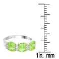 thumbnail image 3 of Sterling Silver with Natural Peridot and White Topaz Two Row Band Ring, 3 of 3
