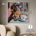 thumbnail image 4 of A Dog and Her Latte Canvas Print Pets Pink Wall Art by Art Remedy, Silver Frame, 40 x 40, 4 of 5
