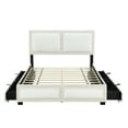 thumbnail image 3 of BTMWAY Queen Platform Bed Frame with Storage, Velvet Upholstered Platform Bed with Fleece Upholstered Headboard and Footboard, No Box Spring Needed, Queen Size Bed with 4 Drawers, Beige, 3 of 12