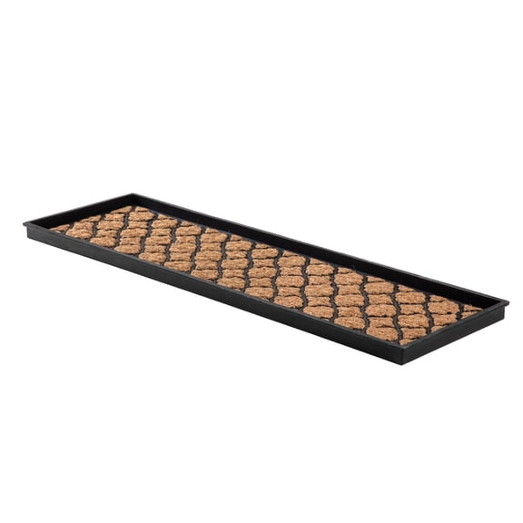 Natural & Recycled Rubber Boot Tray with Trellis Coir and Rubber Insert