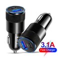 thumbnail image 3 of Cargador de coche, USB tipo C, bloque de carga rápida, puerto dual USB A y adaptador de encendedor de enchufe USBC para iPhone, iPad, Samsung, 3 of 5