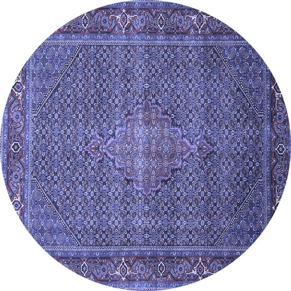 Ahgly Company Indoor Round Persian Blue Traditional Area Rugs, 7' Round