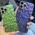 thumbnail image 2 of Funda de teléfono de lámina púrpura chapada mate 3D de lujo para iPhone 13, 12 Mini, 11, 14 Pro Max, XS, XR, X, 7, 8 Plus, funda trasera suave con purpurina fresca Fivean unisex, 2 of 2