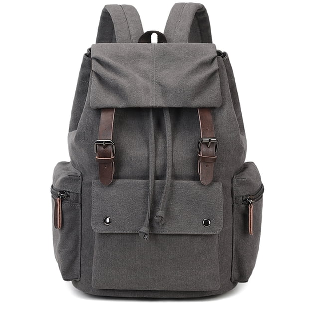 SPEKSEE Sac à Dos Rétro en Toile et Cuir pour Ordinateur Portable, Sac Unisexe Durable de 15,6 Pouces pour la Randonnée, le Travail et les Voyages, Sac de Jour Résistant à l'Eau