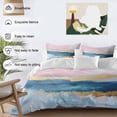 thumbnail image 3 of Blue Gold Abstract Bedding Duvet Cover Set Twin Size 4 Pieces Oil Painting Modern Impressionism Bedding Set with Zipper Closure, 1 Comforter Cover 68x86 Inches 1 Flat Sheet & 2 Pillow Cases, 3 of 7