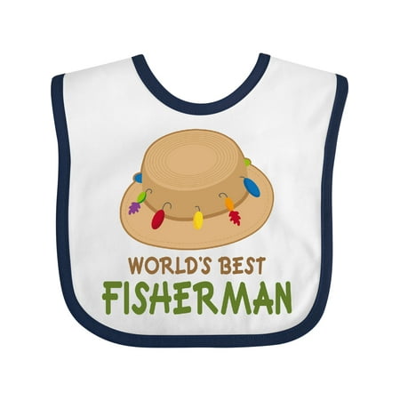 

Inktastic Fishing Gifts Worlds Best Fisherman Gift Baby Boy Bib