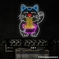 thumbnail image 4 of Glowneon Lucky Cat Eat Ramen Neon Sign, Fortune Cat Led Sign, Ramen Restaurant Signboard, 4 of 5