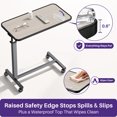 thumbnail image 6 of KEKOY Overbed Table with Wheels, Easy Height Adjustable Bedside Table for Bed for Elderly, Rolling Bed Tray Table for Eating & Reading, Stable Support for Medical Home Care and Hospital Use, 6 of 9