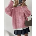 thumbnail image 4 of PRETTYGARDEN Women's Oversized Fall Sweaters Casual Long Sleeve Crewneck Chunky Cable Knit Pullover Tops Winter Clothes, 4 of 9