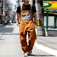 thumbnail image 2 of Men's Denim Bib Overalls Mens Relaxed Fit Overalls Workwear with Adjustable Straps and Convenient Tool Pockets, 2 of 5