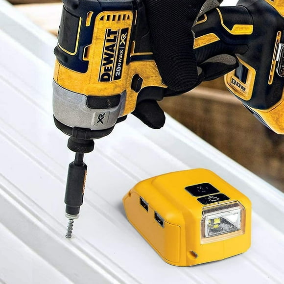 Dewalt 14.4v/18v/20v Lithium-ion Battery Adapter With Emergency Working Light Dual Usb Dc/12v Converter Dcb090 A901 Dcb203 Dcb204 Dcb205 Dcb206 Dcb200