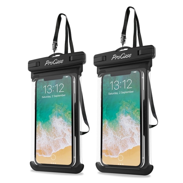 Funda impermeable para teléfono ProCase, paquete de 2 para iPhone y Galaxy