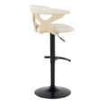 thumbnail image 6 of Gardenia Adjustable Bar Stool, Chrome Bar Stools, Bar Chairs, Swivel Bar Stools, Bar Stools Set of 2 (Natural Wood, Cream), 6 of 6