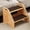 Natural & Brown Mat, variant on Wooden Step Stool with Washable and Removable Mats,Step Stools 300 lbs Capacity with Non-Slip Pads and Handles, Kid Step Stool for Kitchen, Bathroom, Bedroom (Natural with Brown Mats)