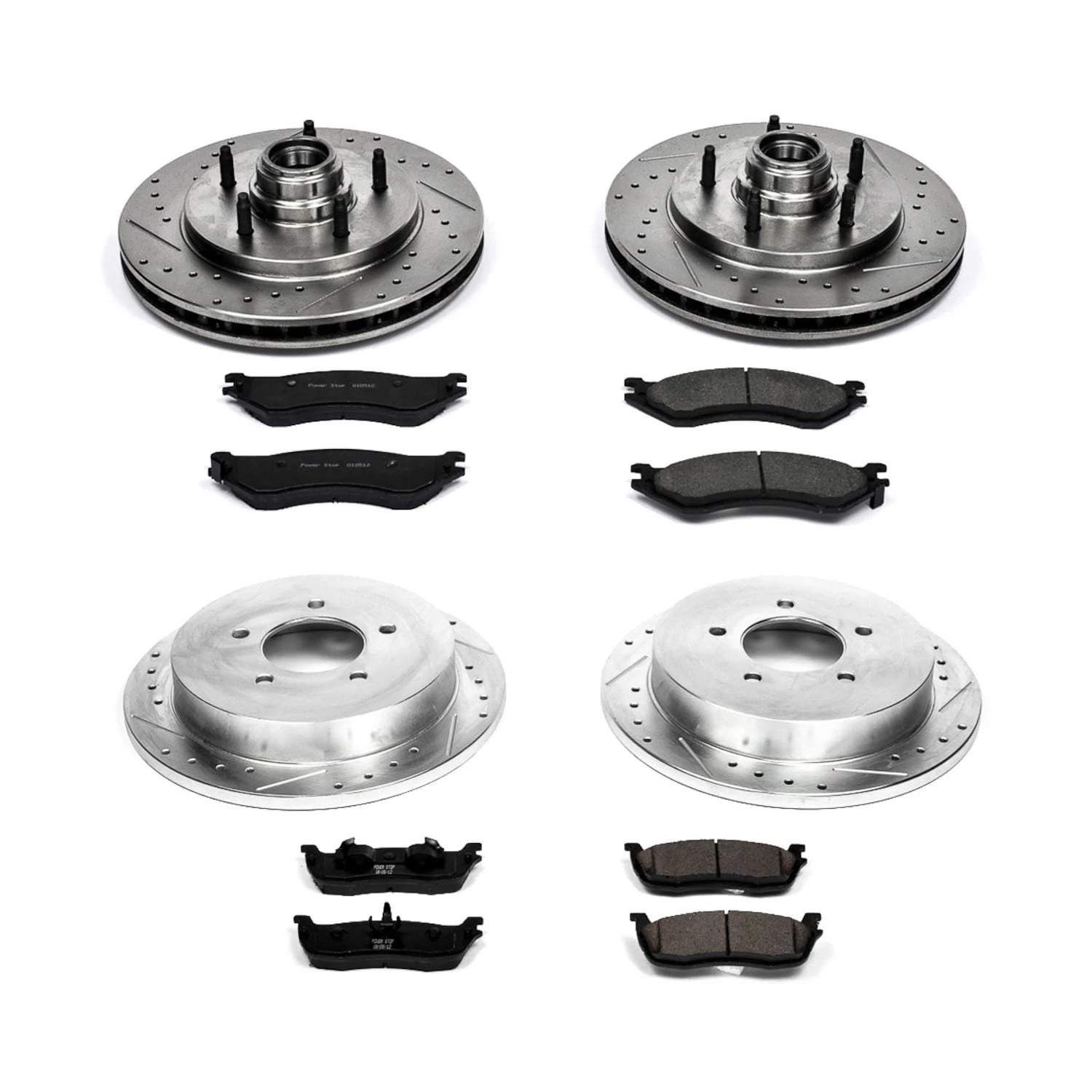 PowerStop Front and Rear Z23 Evolution Sport Carbon-Fiber Ceramic Brake Pad and Drilled & Slotted Rotor Kit Fits: FORD LINCOLN Select Models K1880