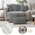 thumbnail image 6 of Outdoor Waterproof Pillow Covers Classic Solid Gray Decorative Throw Pillow Protectors,Pillowcase Cushion Cases for Patio Sofa Garden Couch,20x12in,Pack of 2, 6 of 9