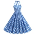 thumbnail image 1 of Vestido de Verano para las Mujeres, Encaje Impreso Camis sin Mangas Vestido de Cuello Redondo con Cremallera Grande Del Doblado, 1 of 8