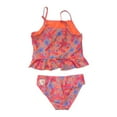 thumbnail image 2 of Hurley Girl's UPF 50+ Palm Tree Tankini Swimsuit Set (Sunset Glow, 4), 2 of 2