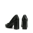 thumbnail image 5 of Burudani Women's High Chunky Heel Pump Closed Toe Block Heels Slip On Dress Pumps Shoes BLACK Size 6.5, 5 of 9