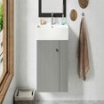 thumbnail image 3 of Spaco 21.6" Modern Floating Bathroom Vanity with Ceramic Basin, Vanity with Right Side Storage for Indoor as Small Bathrooms, Gray, 3 of 20