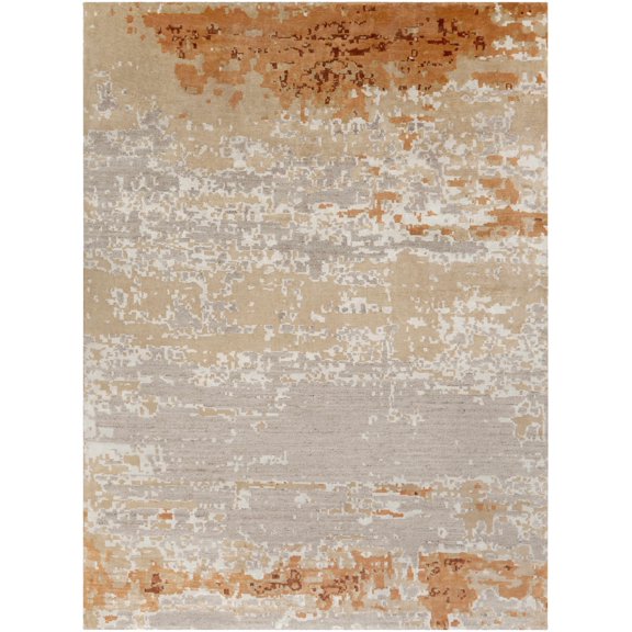Hauteloom Vakab Living Room, Bedroom Area Rug - Abstract Distressed Faded - Contemporary Modern Transitional - Beige, Rust, Cream - 2' x 3'