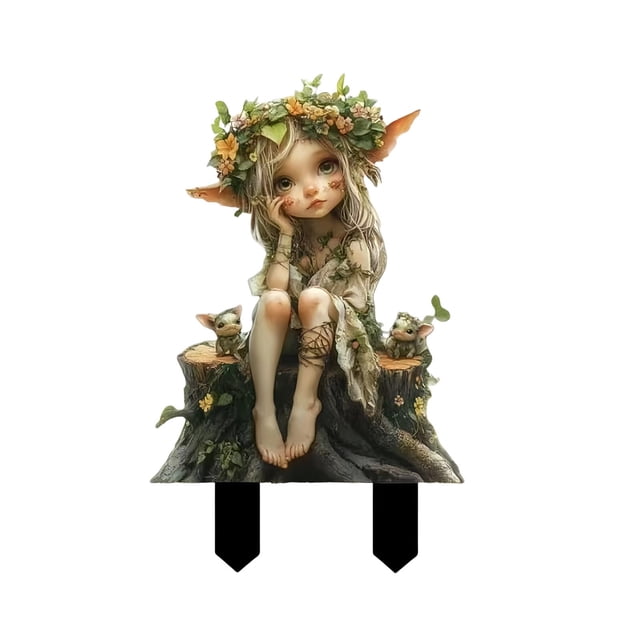 Xihbxyly Estacas de Jardín Bohemias, Diseño Acrílico de Hadas y Colibríes, Material Resistente a La Intemperie, Decoración Vibrante para Exteriores, Decoración Versátil para Jardín o Patio, Fácil Ins