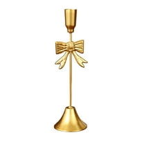 Moocorvic Gold Bow Taper Candle Holder, Metal Vintage Candle Stick Holders for Wedding, Dinning, Party,Home Decor